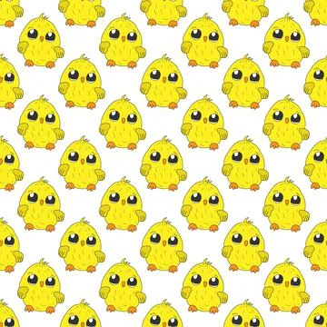 Chicken, a cartoon character. Seamless pattern for texture, textiles, packagi Illustrazione stock