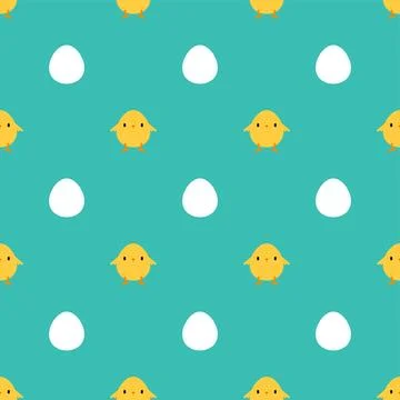 Chicken cartoon cute pattern seamless. Little chicken background. Baby fabr.. Illustrazione stock