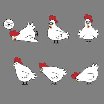 Chicken characters Stock Illustration