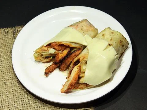 Chicken cheese shawarma Stock Photos