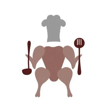 Chicken chef . Chicken vector icon Stock Illustration