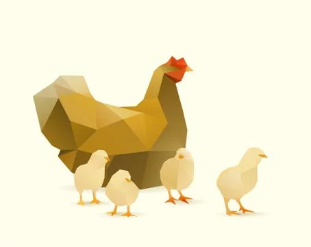 Chicken with chicks Stock Illustration