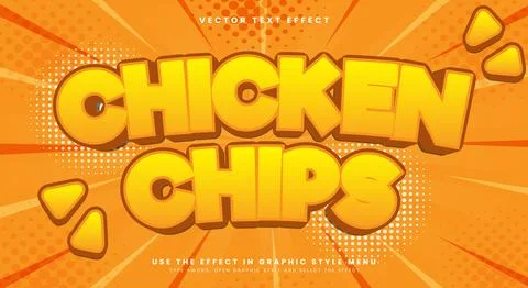 Chicken Chips editable text effect Stock Illustration