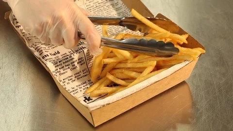 Chicken &amp; Chips Stock Footage 114001145