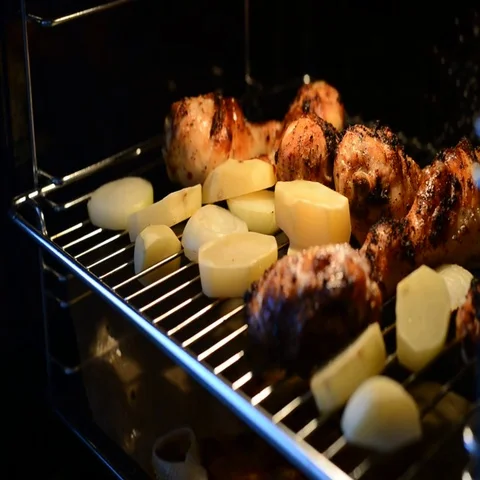 Chicken Cooked in the Oven Stock Footage 69416973