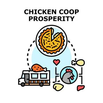Chicken coop prosperity business vector concept Ilustración de archivo