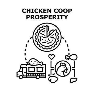 Chicken coop prosperity business vector concept Ilustración de archivo