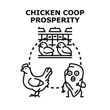 Chicken coop prosperity concept creating farm income Stock Illustration