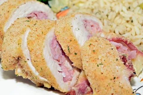 Chicken cordon blue Stock Photos