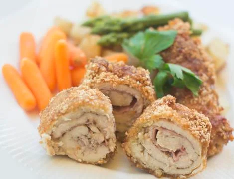 Chicken cordon blue 스톡 사진