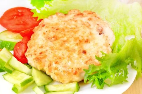 Chicken cutlet with vegetables Stock Photos