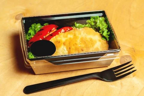 Chicken cutlet with vegetables Stock Photos