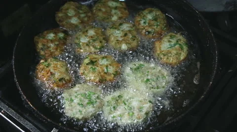 Chicken cutlets deep fried Stock Footage 64328693