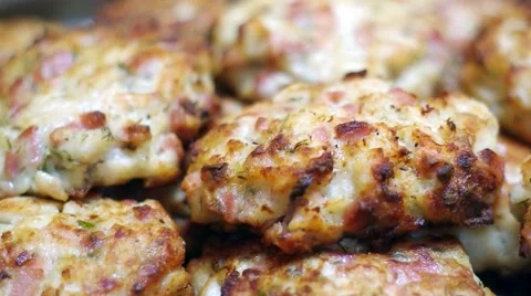 Chicken cutlets with ham Stock Footage 66554746