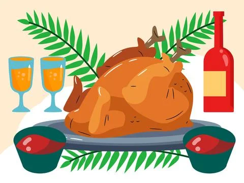 Chicken Dinner Concept Illustration Stock Illustration
