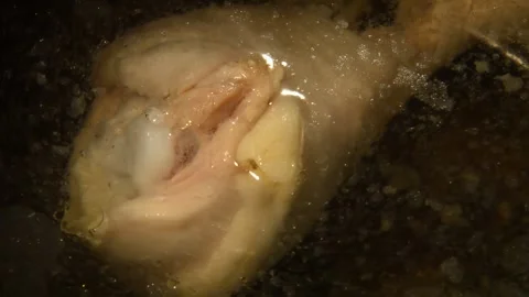 Chicken drumstick is being boiled 库存影片 302137692
