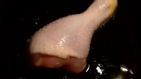 Chicken drumstick is being prepared Stock Footage 302091796