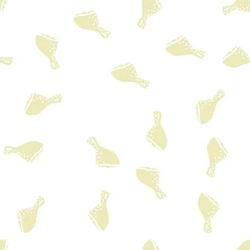 Chicken drumstick glyph vector seamless pattern Illustrazione stock