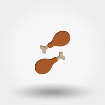 Chicken drumstick. Icon Stock Illustration
