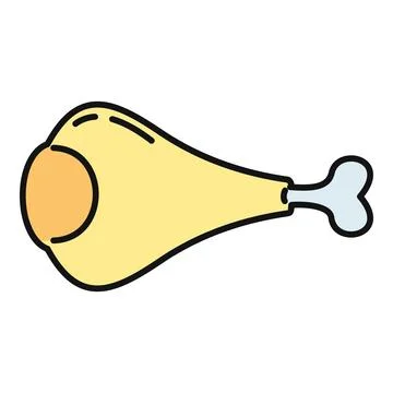 Chicken drumstick icon isolated on white background Stock Illustration