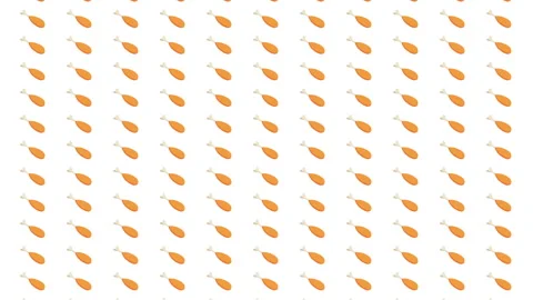 Chicken drumstick pattern on white background Stock Footage 308249398