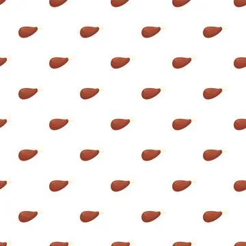 Chicken drumstick repeating pattern on white background Stock Illustration
