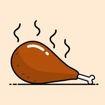 Chicken Drumstick vector cartoon design. Stock Illustration