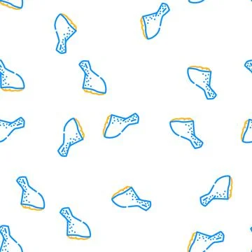 Chicken drumstick vector seamless pattern Stock Illustration