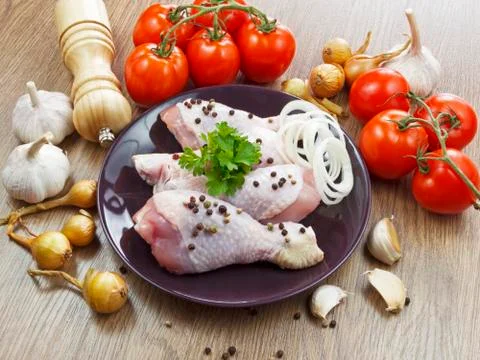 Chicken drumstick with vegetables 写真素材