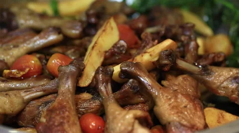 Chicken drumsticks streaming Stock Footage 63494633