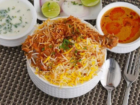 Chicken Dum Biryani Stock Photos
