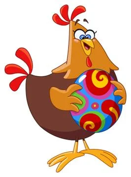 Chicken with easter egg Stock Illustration