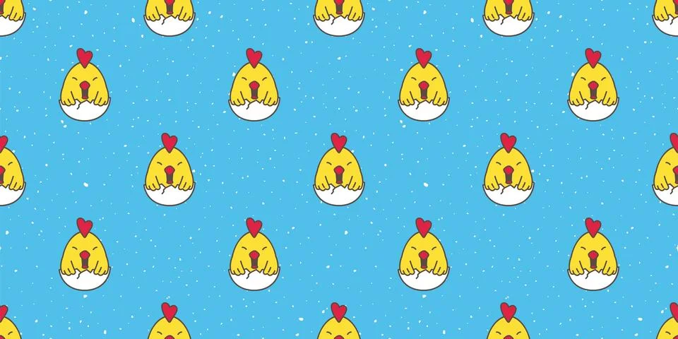 Chicken easter Seamless Pattern vector egg background isolated wallpaper Illustrazione stock