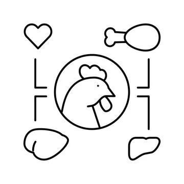 Chicken eatery part line icon vector illustration Stock Illustration