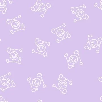 Chicken eatery part line seamless pattern Stock Illustration