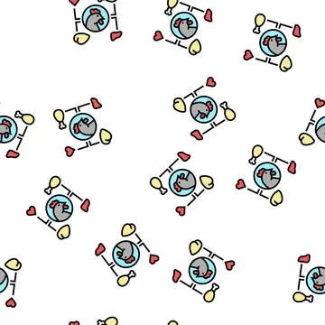 Chicken eatery part vector seamless pattern Stock Illustration