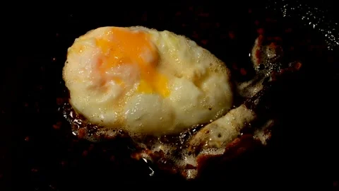 Chicken egg are fried Stock Footage 272211393