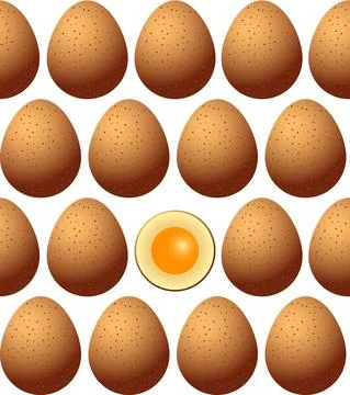 Chicken egg brown with spots symmetrically located Illustrazione stock