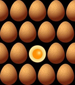 Chicken egg brown with spots symmetrically located Stock Illustration