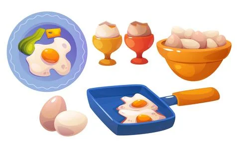 Chicken egg cartoon vector set Stock Illustration