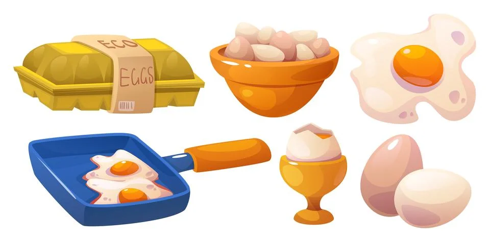 Chicken egg cartoon vector set Stock Illustration