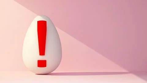 Chicken egg with exclamation mark Stock Illustration