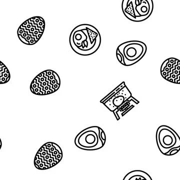 Chicken egg farm brown vector seamless pattern Illustrazione stock