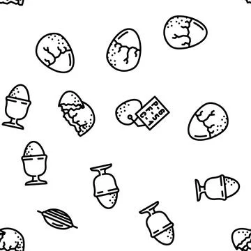 Chicken egg farm brown vector seamless pattern Stock Illustration