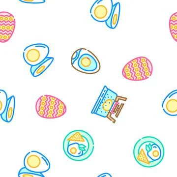 Chicken egg farm brown vector seamless pattern Stock Illustration