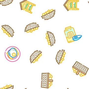 Chicken egg farm brown vector seamless pattern Illustrazione stock