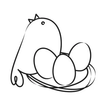 Chicken with egg Stock Illustration