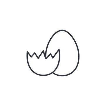 Chicken egg line icon Isolated vector illustration Stock Illustration