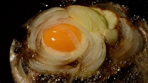 Chicken egg with onion Stock Footage 272257819