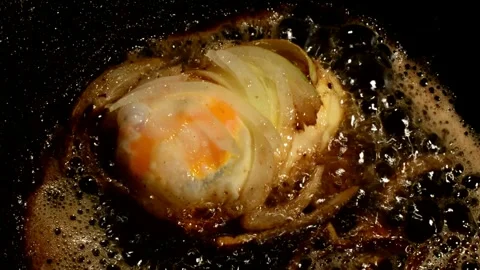 Chicken egg with onion Stock Footage 272260501